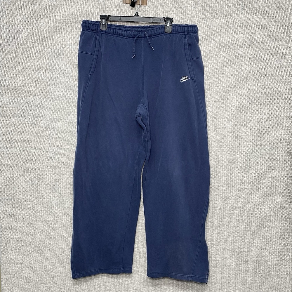 Y2K Nike Sweatpants XL (36x32) Baggy Wide Leg Faded Blue